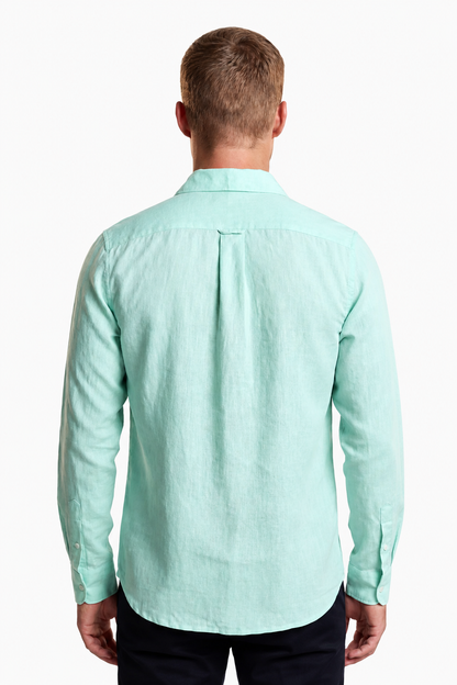 Mens Regular Fit Mint Green Microfiber Shirt