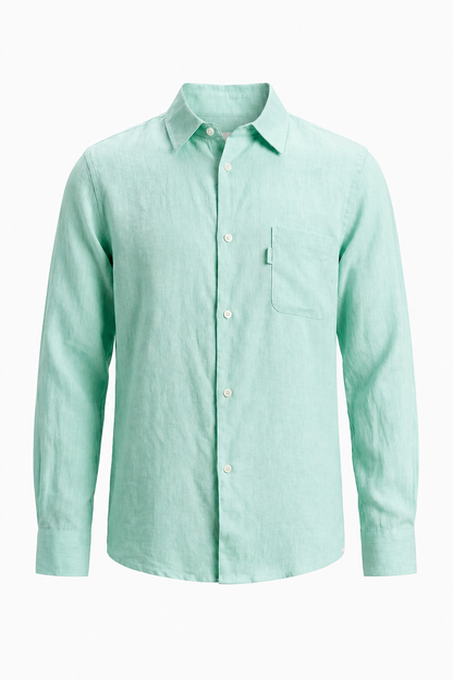 Mens Regular Fit Mint Green Microfiber Shirt
