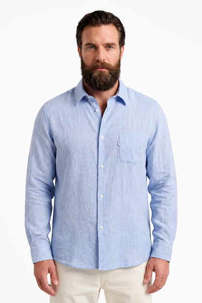 Mens Regular Fit Light Blue Microfiber Shirt