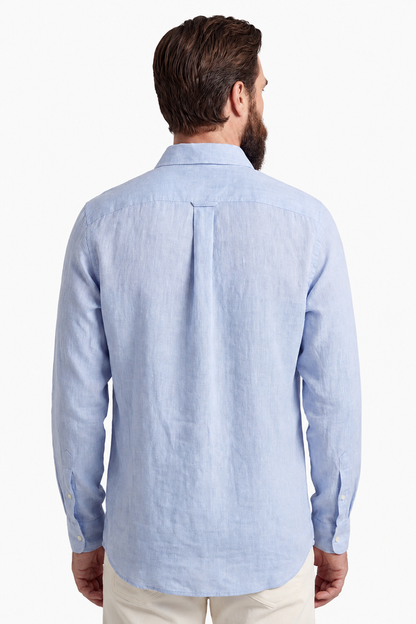 Mens Regular Fit Light Blue Microfiber Shirt