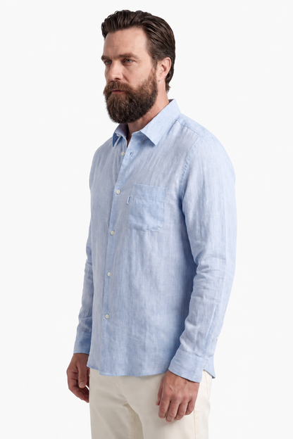 Mens Regular Fit Light Blue Microfiber Shirt