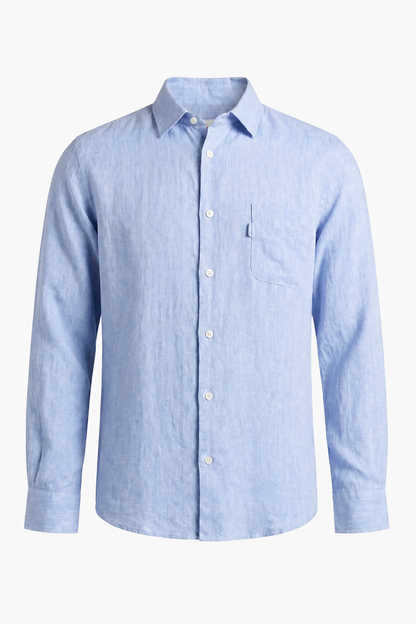 Mens Regular Fit Light Blue Microfiber Shirt