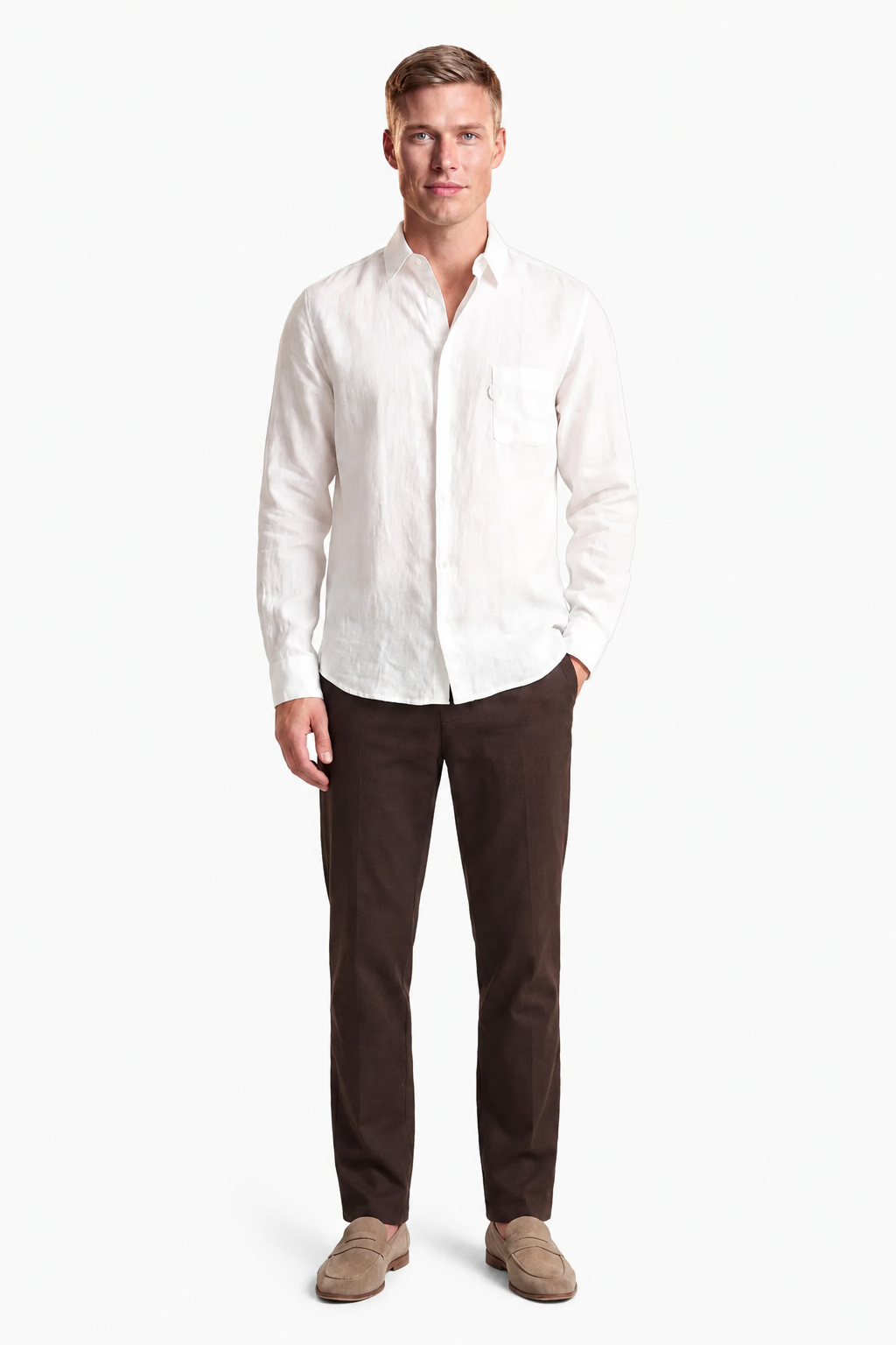 White Microfiber Shirt for Men – Regular Fit, Breathable & Comfortable Microfiber