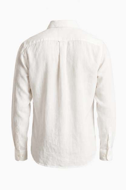 Mens Regular Fit White Microfiber Shirt