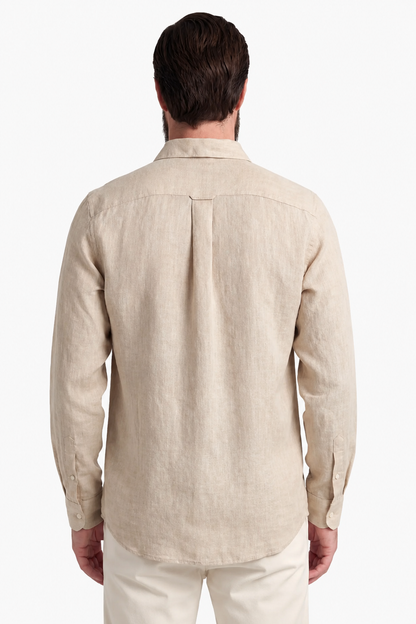 Mens Regular Fit Sand Microfiber Shirt