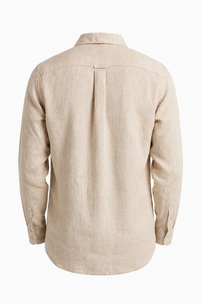 Mens Regular Fit Sand Microfiber Shirt