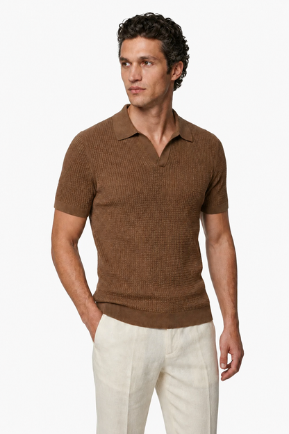 Mens Premium Espresso Knit Polo