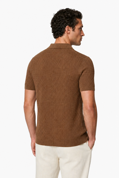 Mens Premium Espresso Knit Polo