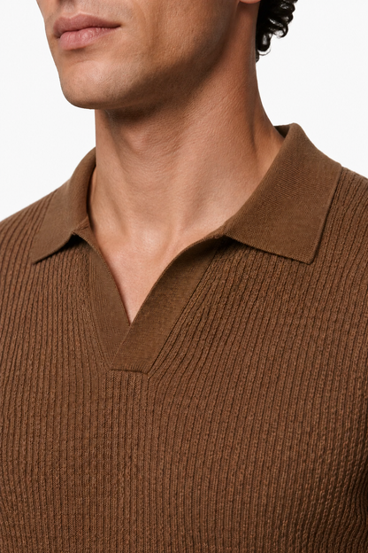 Mens Premium Espresso Knit Polo