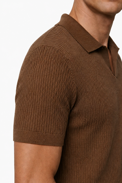 Mens Premium Espresso Knit Polo