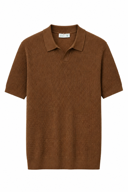 Mens Premium Espresso Knit Polo