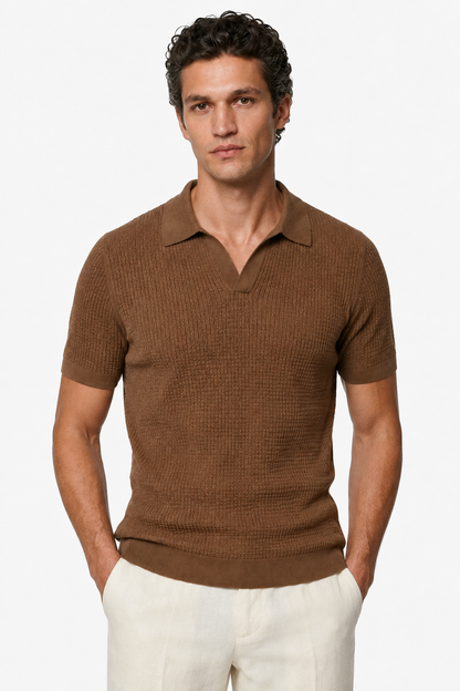 Mens Premium Espresso Knit Polo