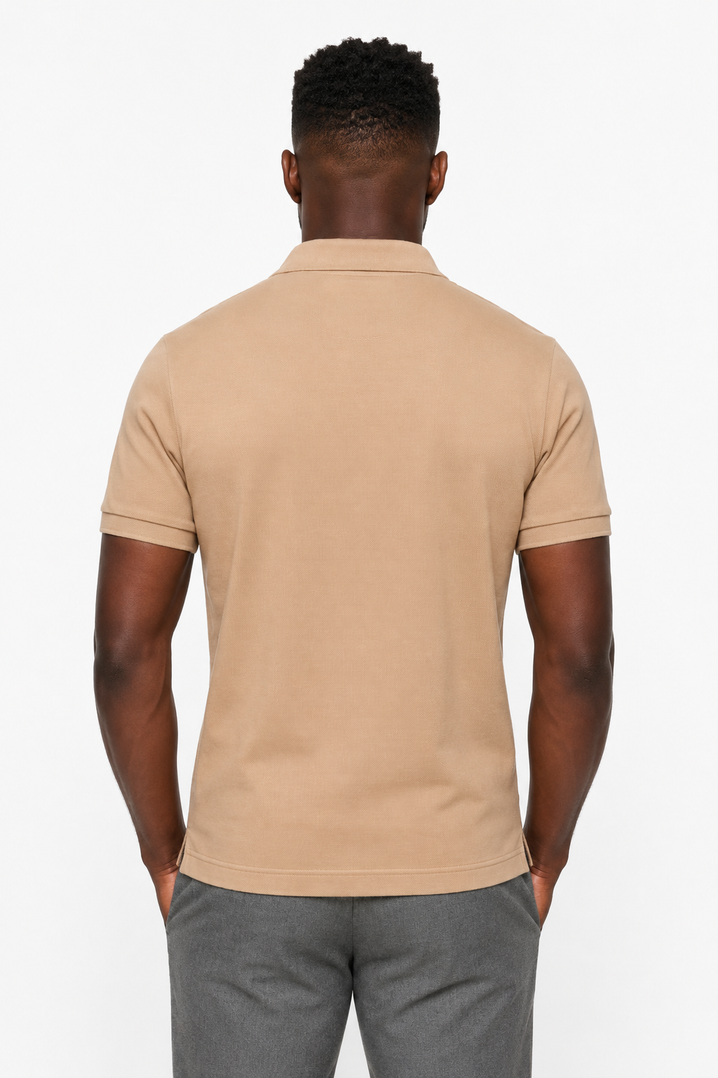 Sand-Colored Linen Polo for Men - 100% Linen Summer Polo