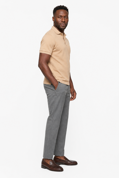 Mens Classic Sand Linen Polo