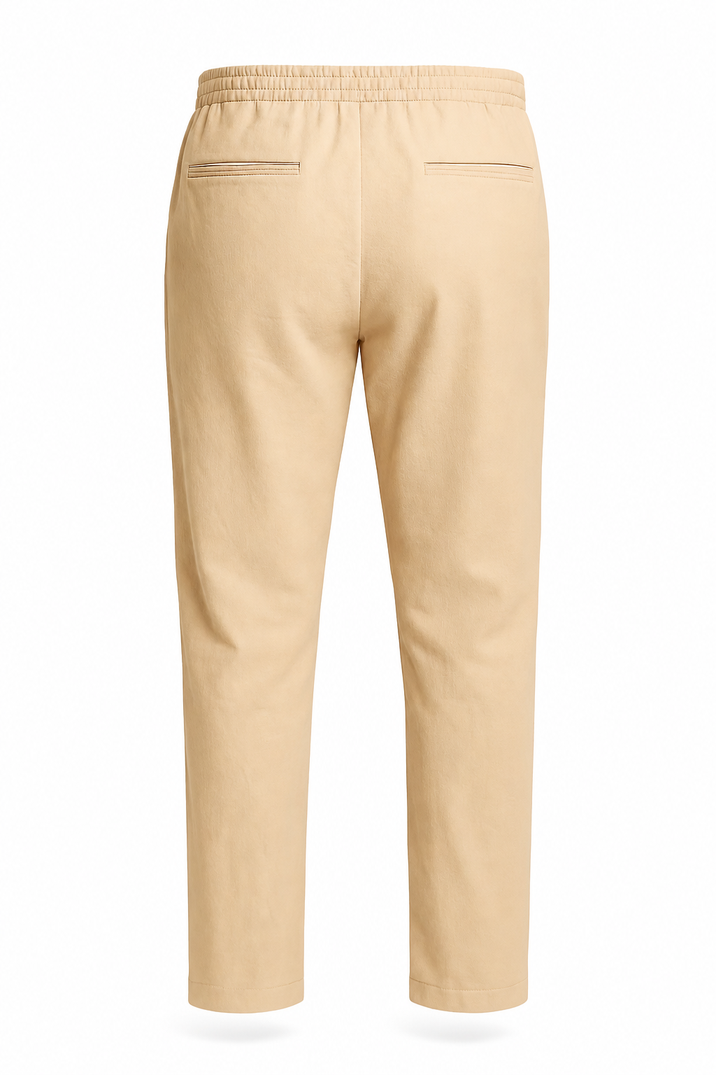 Men's Pants - Beige - Wool - Regular Fit with Drawstring