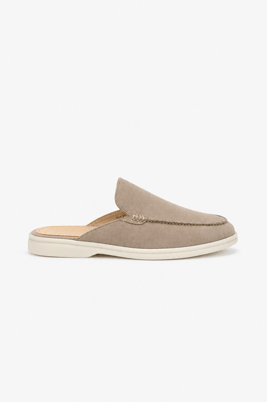 Men's Sand Mule Loafer - Comfortable Slip-On Shoe with Open Heel