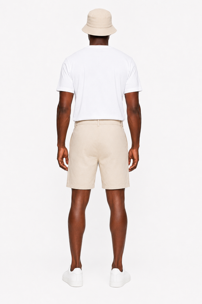 Mens Off White Linen Shorts