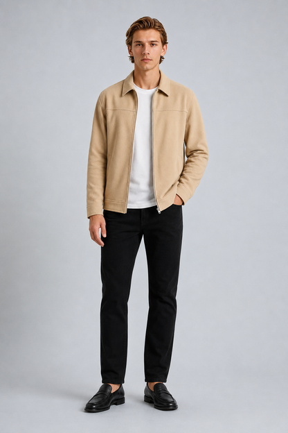Mens Beige Suede Jacket