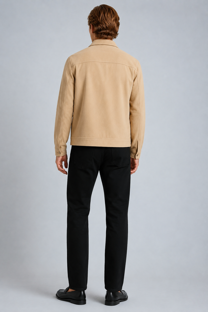 Mens Beige Suede Jacket