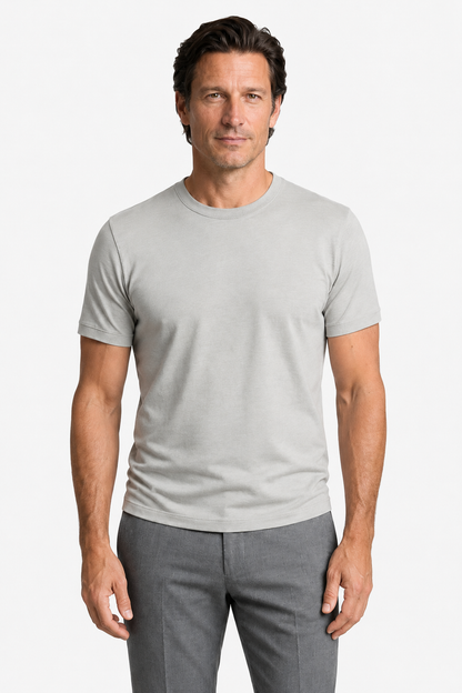 Mens Slim Fit Gray Wool Tee