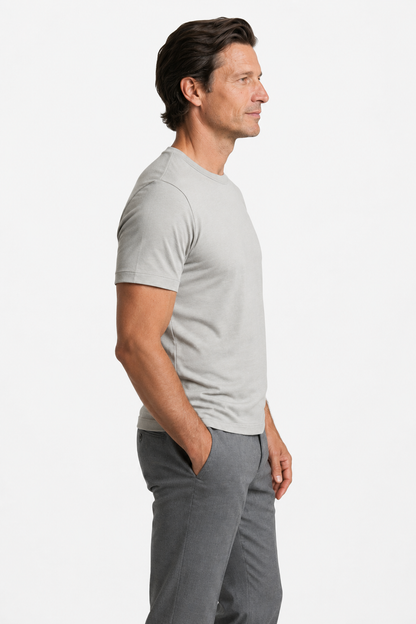 Mens Slim Fit Gray Wool Tee