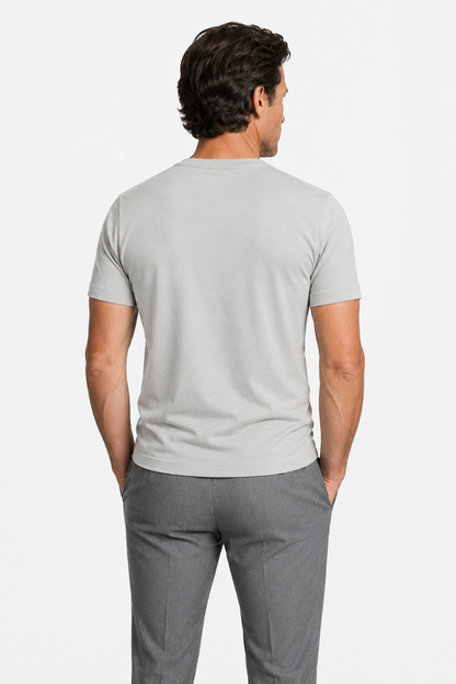 Mens Slim Fit Gray Wool Tee