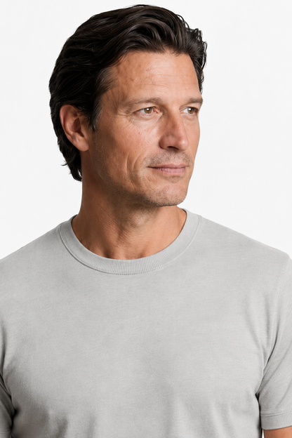 Mens Slim Fit Gray Wool Tee