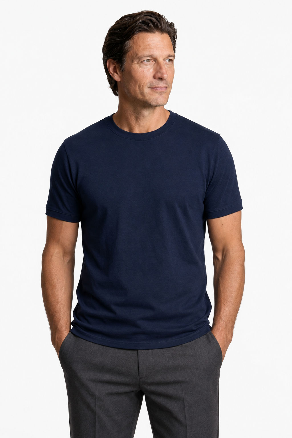 Navy Blue T-shirt for Men – Slim Fit, Breathable & Comfortable