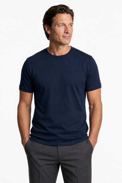 Mens Slim Fit Navy Blue Tee