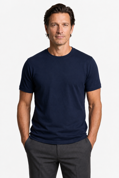 Mens Slim Fit Navy Blue Tee