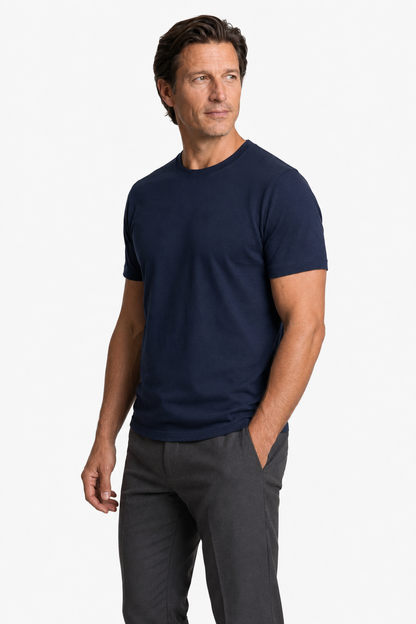 Mens Slim Fit Navy Blue Tee