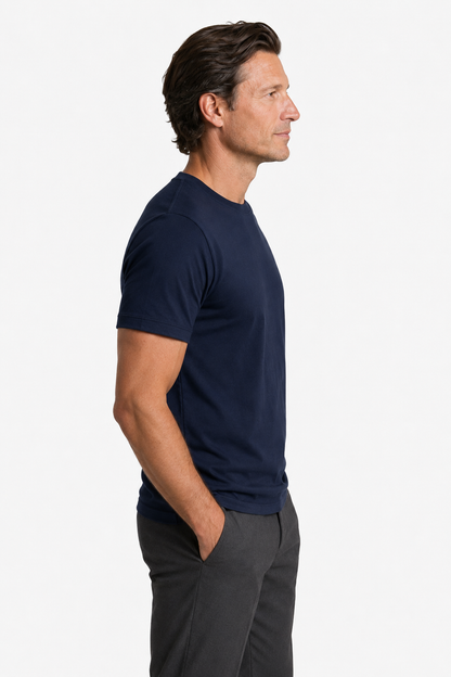 Mens Slim Fit Navy Blue Tee