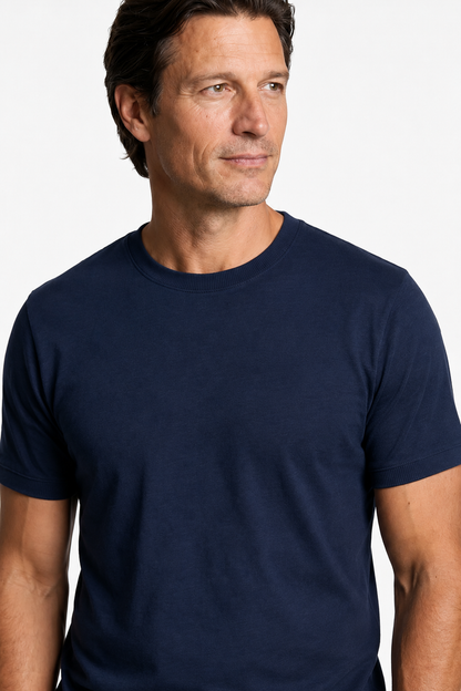 Mens Slim Fit Navy Blue Tee