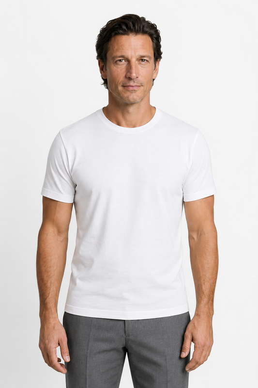 White Slim Fit T-shirt for Men in Soft Cotton