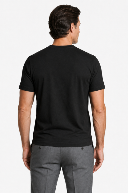 Mens Slim Fit Black Wool Tee