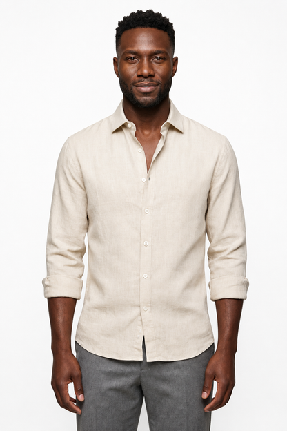 Mens Premium Beige Shirt