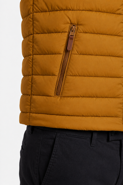 Mens Regular Fit Turmeric Polyester Puffer Vest