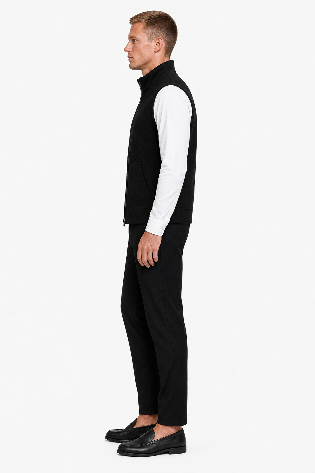Black Strikvest for Men – Soft, Sleeveless Regular Fit in Comfortable Cotton Knit