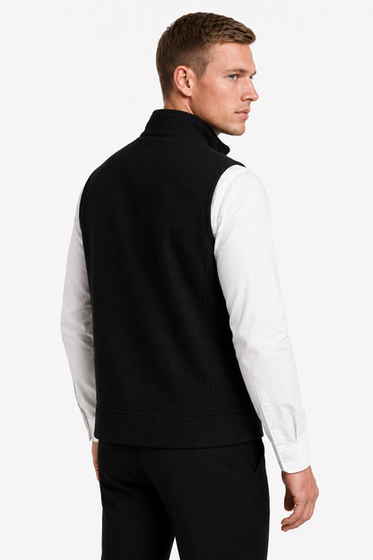 Mens Regular Fit Black Cotton Knit Vest