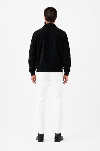 Mens Regular Fit Black Corduroy Jacket
