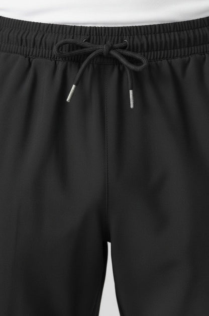 Mens Regular Fit Black Merino Wool Trousers