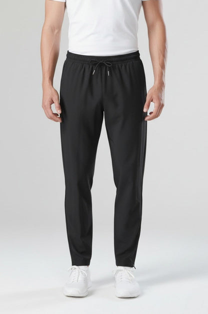 Mens Regular Fit Black Merino Wool Trousers