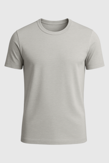 Mens Slim Fit Gray Wool Tee
