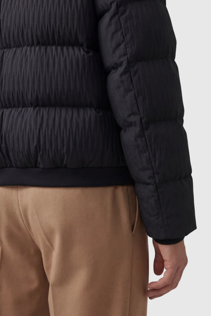 Mens Stand Collar Black Puffer Jacket