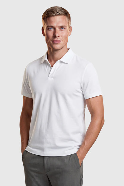 Mens Slim Fit White Polo