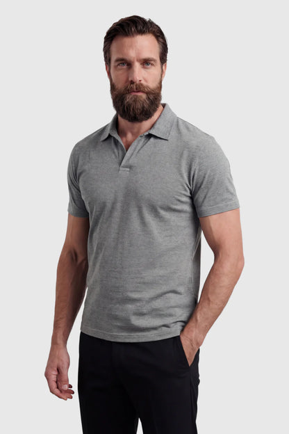 Mens Slim Fit Gray Polo