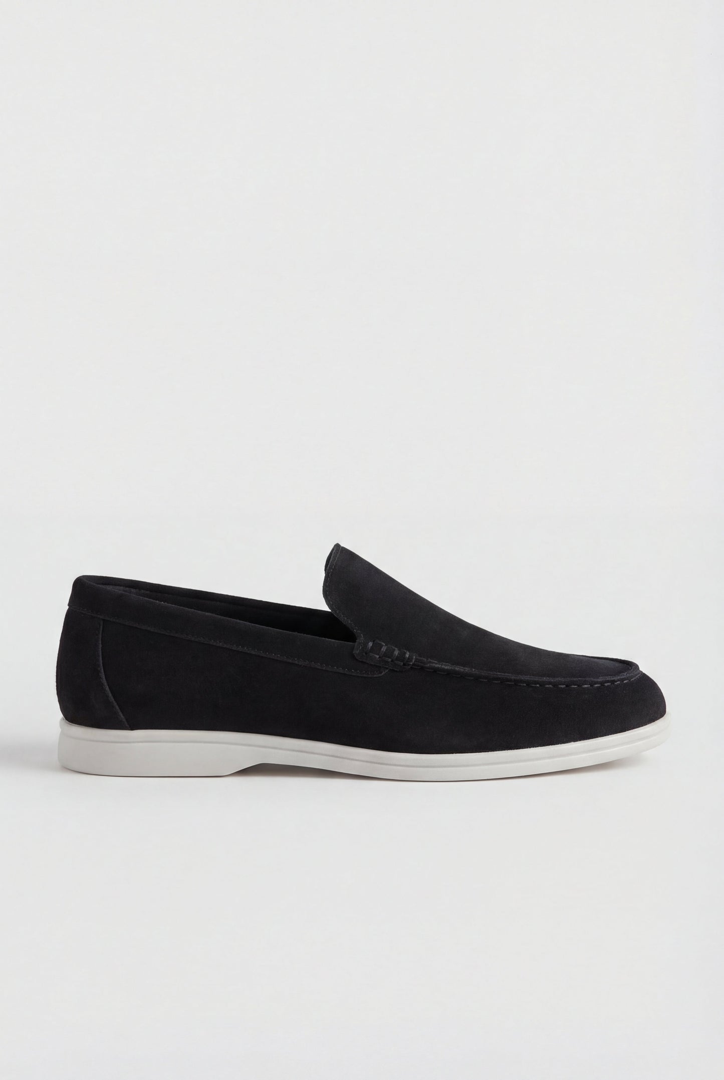 Men's Loafers Black PU Suede – Comfortable Slip-On Shoes for Men