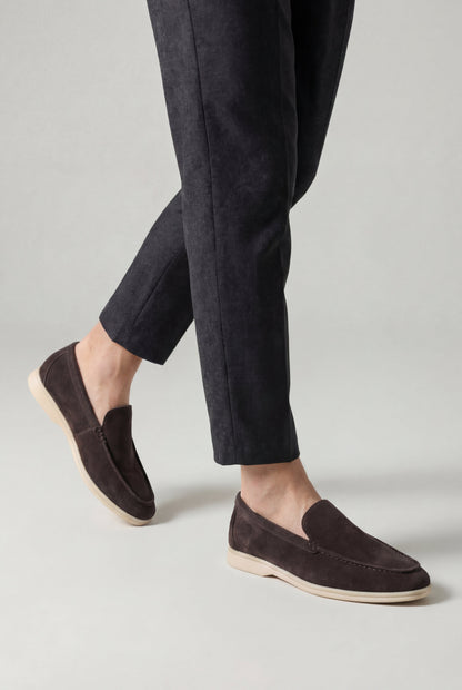 Mens Chocolate Brown Suede Chinos