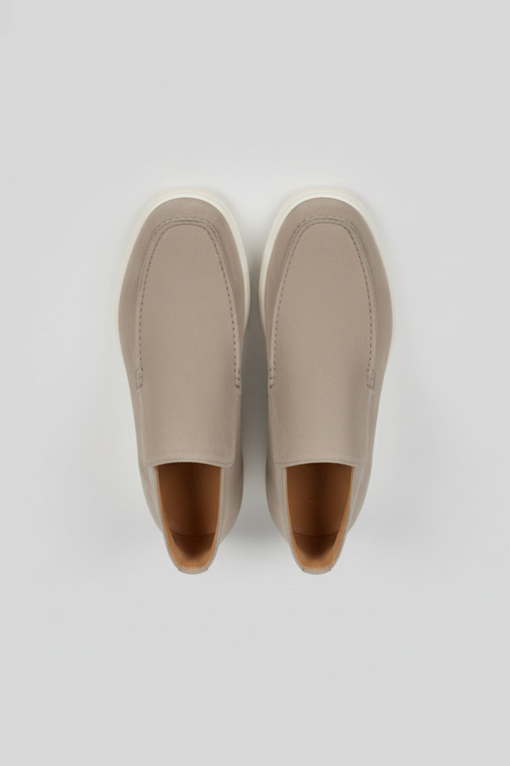 Men's Loafers in Greige Suede – Comfortable Slip-On Shoes for Men