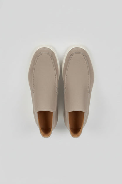 Mens Slip On Greige Suede Loafers